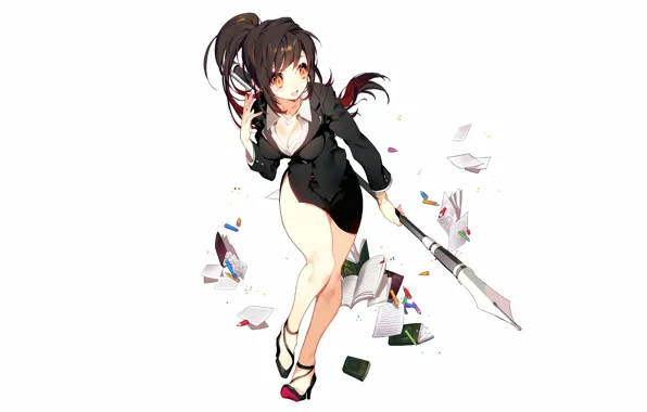 Girl, sexy, cleavage, long hair, dress, boobs, anime, beautiful