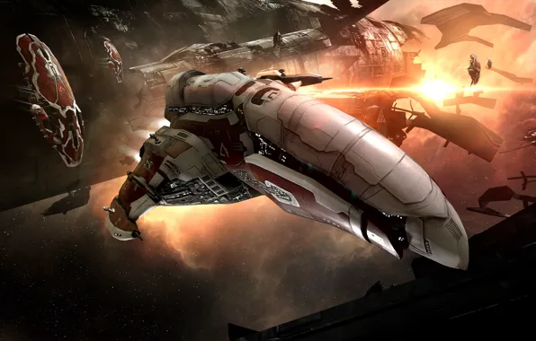 Туманность, станция, Космос, space, руины, космический корабль, eve online, space ship