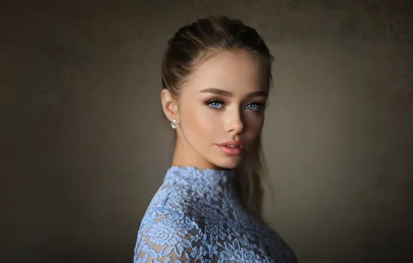 Картинка взгляд, милая, голубые глаза, pretty, lips, brunette, личико, Станислав Пучковский