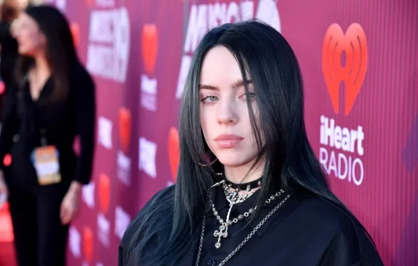Украшения, брюнетка, певица, singer, Billie Eilish, Билли Айлиш