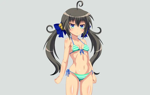 Girl, sexy, cleavage, green eyes, long hair, boobs, sexy girl, anime