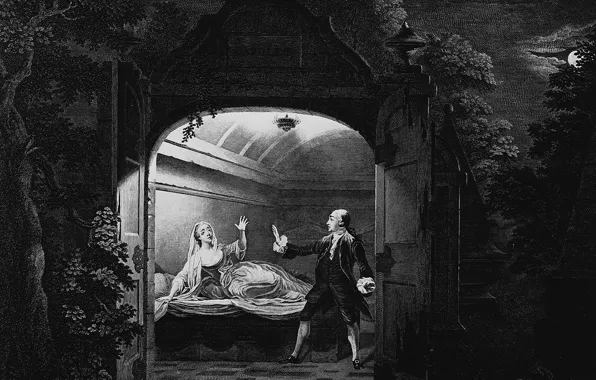 Картинка 1765, Mr Garrick and Miss Bellamy, in the characters, of Romeo and Juliet