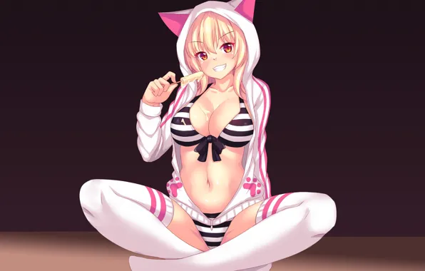 Купальник, девушка, поза, фон, арт