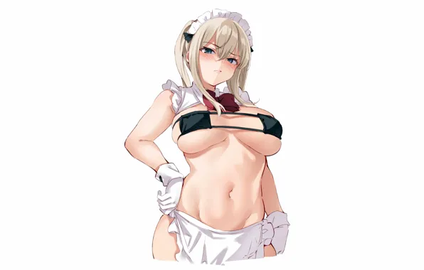 Girl, sexy, lingerie, bra, cleavage, boobs, anime, blue eyes