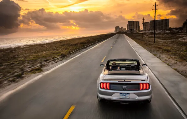 Закат, Ford, California, Convertible, Mustang GT, 2019