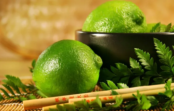 Зеленый, лимон, фрукт, лайм