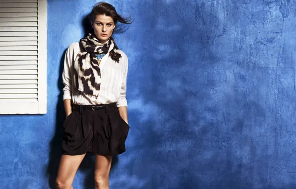Девушка, стиль, фото, модель, шарф, блузка, мода, Isabeli Fontana