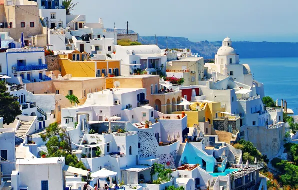 Картинка город, фото, дома, Греция