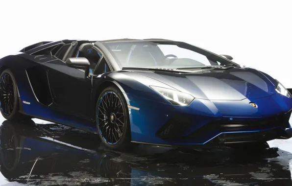 Машина, вода, синий, фон, Lamborghini, автомобиль