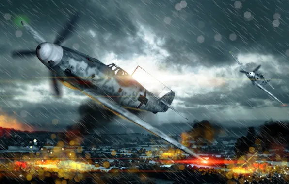 Небо, облака, истребитель, Арт, реактивный, War Thunder, ВВС Германии, неметский