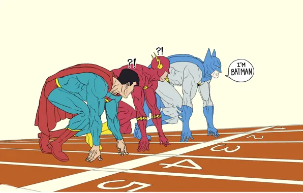 Картинка Batman, race, Superman, Flash, The Flash, DC comics