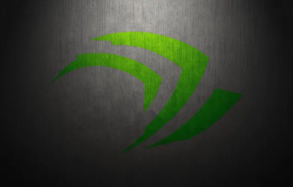 Green, wall, logo, Nvidia