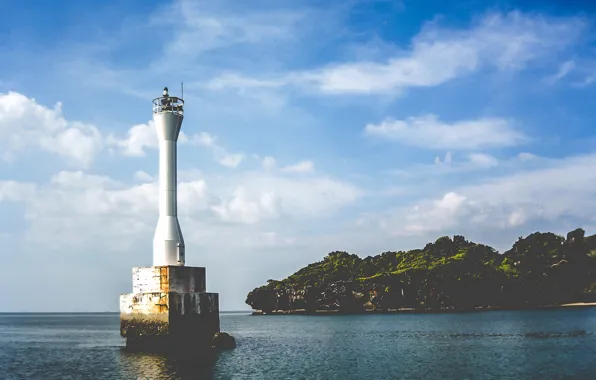 Thailand, sea, lighthouse, bay, Tarutao National Marine Park, Mueang Satun, Satun