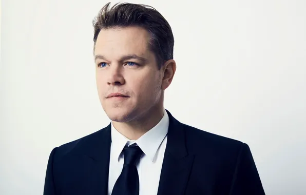 Взгляд, костюм, актер, actor, Matt Damon, Мэтт Деймон