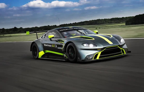 Aston Martin, скорость, Vantage, гоночное авто, GT3, 2018