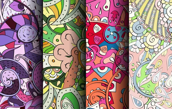 Абстракция, фон, узор, colorful, орнамент, patterns, seamless, пейсли