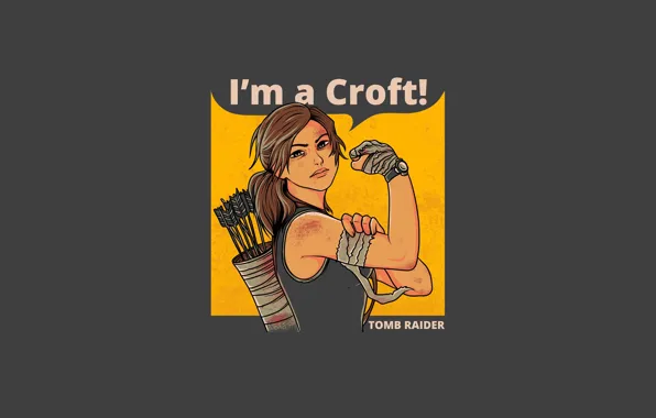 Картинка lara croft, tomb raider, long hair, minimalism, fist, arrows, tank, watches