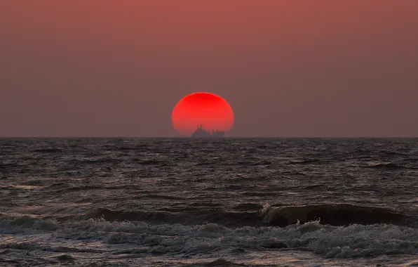 Море, волны, вода, восход