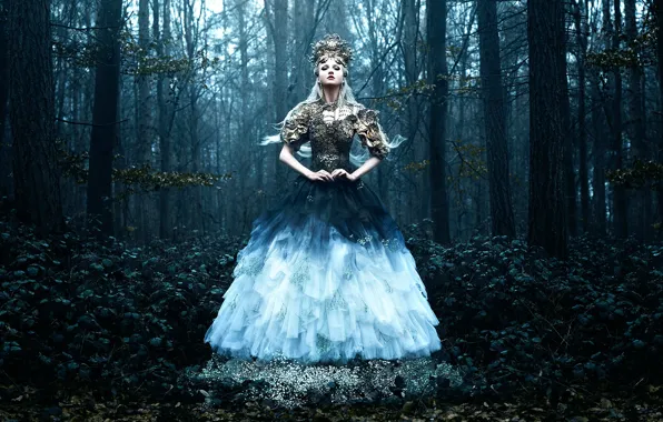 Лес, девушка, платье, Bella Kotak, Daughter of Spring