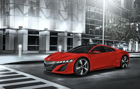 Red, Honda, Car, Acura, NSX, 2014