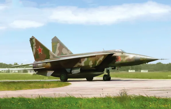 Картинка art, airplane, aviation, jet, Mig-25