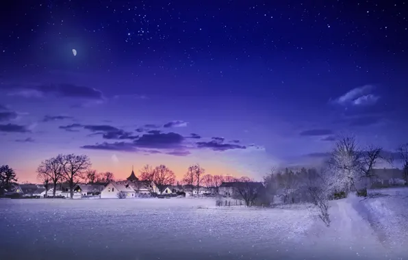 Картинка холод, зима, ночь