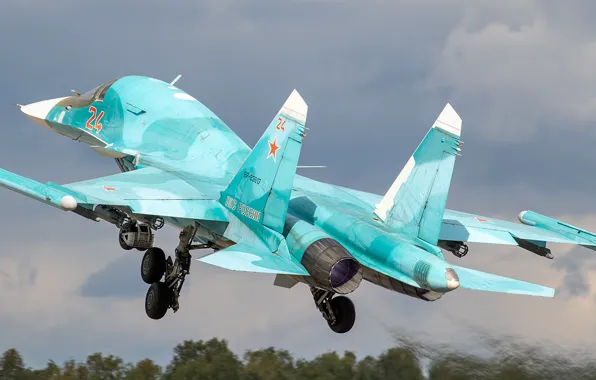 Истребитель-бомбардировщик, Су-34, ОКБ Сухого, ВКС России, российский многофункциональный сверхзвуковой