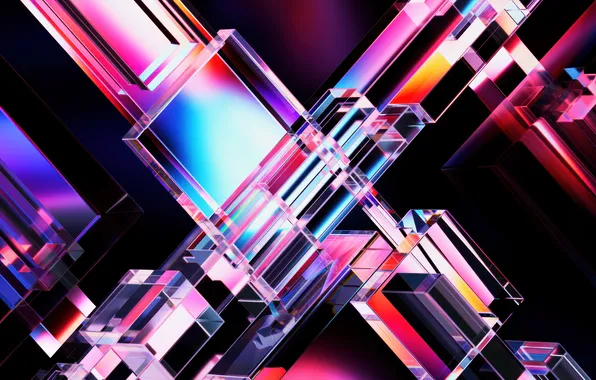 Картинка блеск, кристаллы, Abstract, digital art, цифровое искусство, Яркое, Vibrant, абстрактное