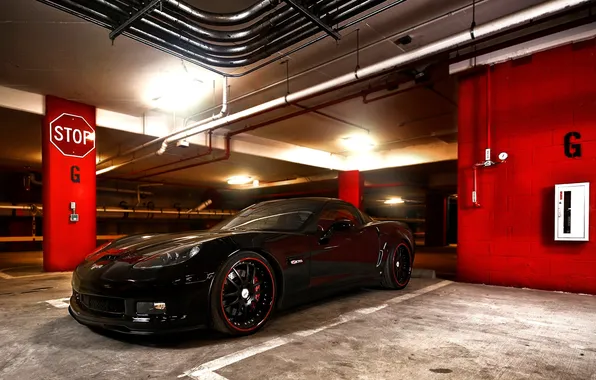 Картинка corvette, black, z06