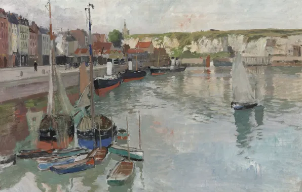 Картинка норвежский живописец, Фриц Таулов, Frits Thaulow, Norwegian impressionist painter, oil on canvas, Дьеп, Dieppe