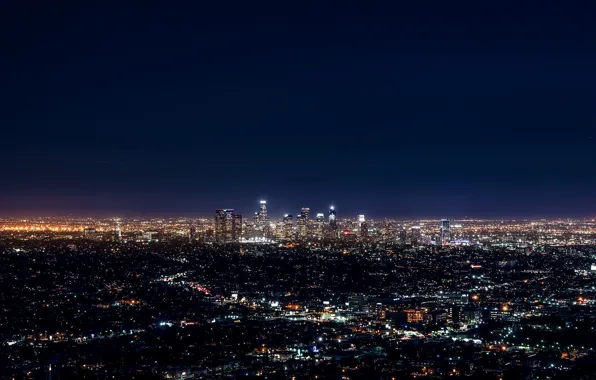 Картинка City, Blue, Landscape, Urban, Los Angeles, Downtown, Skyline, Photo