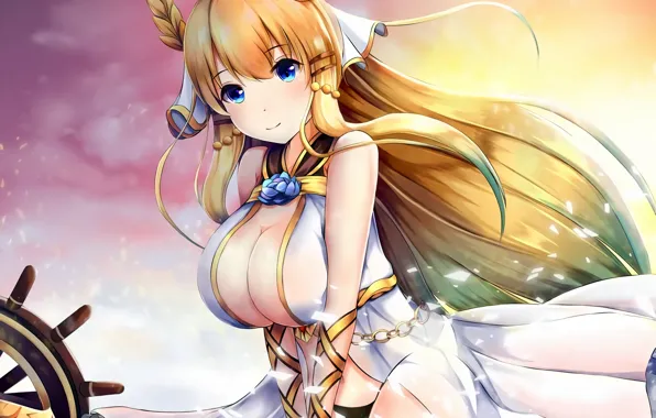 Girl, sexy, lingerie, cleavage, panties, thighhighs, long hair, dress