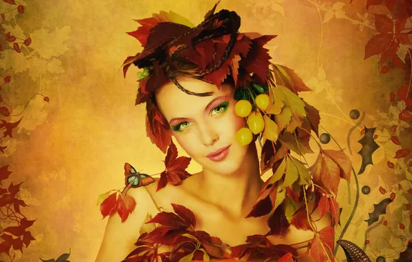 Осень, девушка, портрет