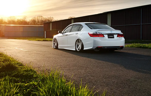 Картинка тюнинг, белая, Honda, хонда, accord, vossen