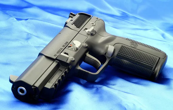 Black, blue, Weapons, _FN Herstal Pistol