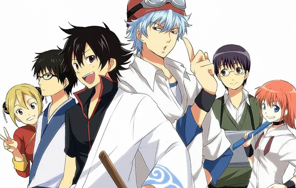 Gintama, Гинтоки, Гинтама, Кагура, sket dance, Шинпачи