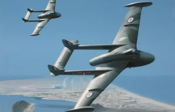 Aircraft, art, painting, drawing, venom jet