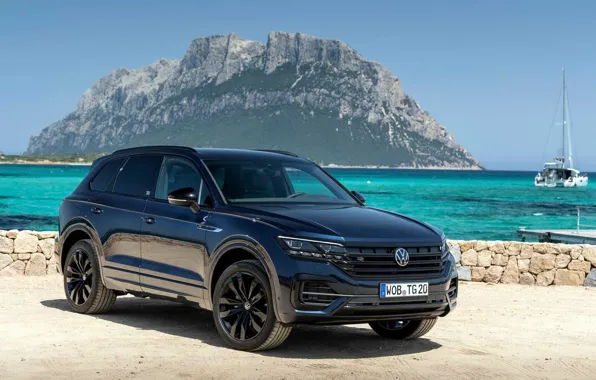 Яхта, Volkswagen, Touareg, берег моря, Edition 20