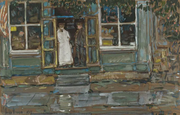 Картина, жанровая, Frederick Childe Hassam, Чайльд Гассам, Магазин. Финишия