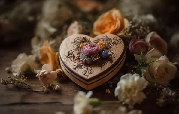 Любовь, цветы, праздник, сердце, чувства, сердечко, День Святого Валентина, влюбленность