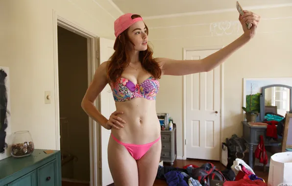 Купальник, модель, рыжая, топик, Эротика, рыжеволосая, Sabrina Lynn