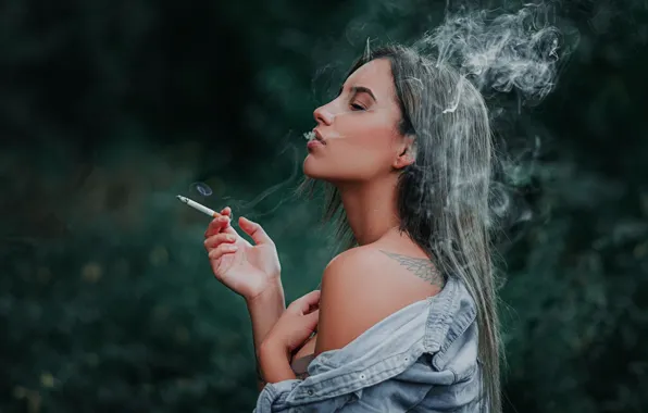 Дым, тату, сигарета, губки, Katy Sendza