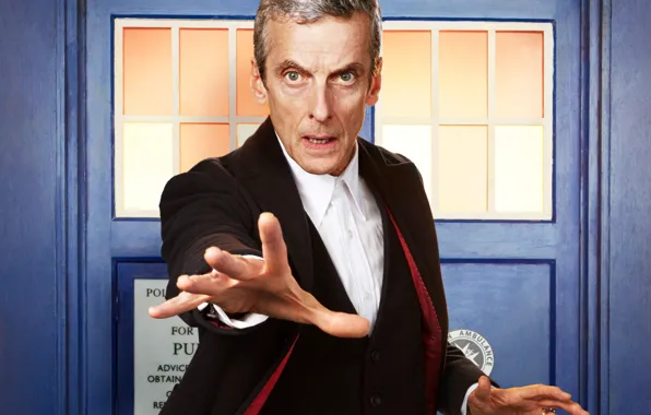 Картинка взгляд, рубашка, рука, TARDIS, пиджак, Двенадцатый Доктор, Twelfth Doctor, мужчина