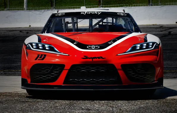 Гоночное авто, Toyota, вид спереди, Supra, 2019, Xfinity