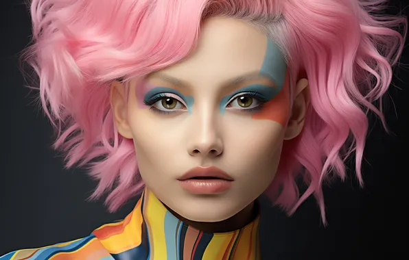 Woman, color, face, ai art