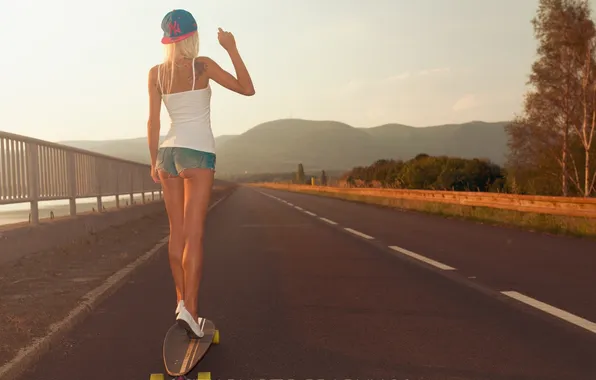 Картинка model, women, running, Person, jogging, longboard, physical exercise, human action