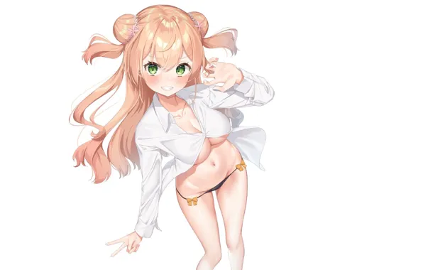 Girl, sexy, Anime, panties, pretty, shirt, petite