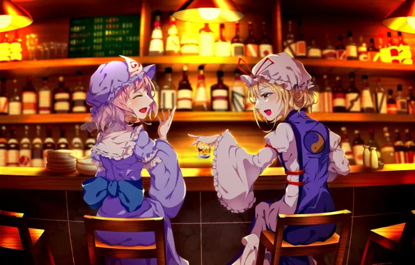 Девушки, бар, Touhou, Тохо, Тоухоу