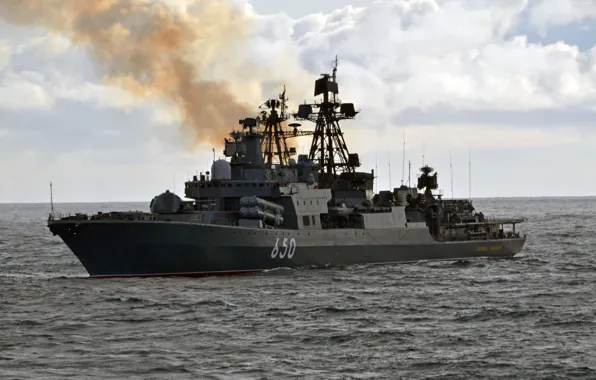 Russia, sky, sea, smoke, war, cloud, ship, 650