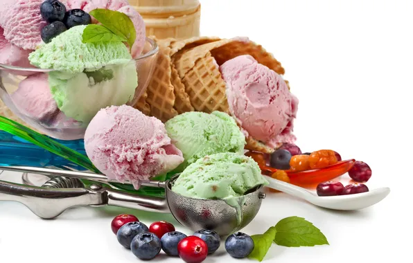 Ягоды, мороженое, десерт, сладкое, sweet, dessert, ice cream, fresh berries